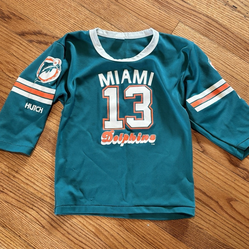 Vintage 80s Hutch Miami Dolphins 13 Jersey Youth Medium Women XS‎